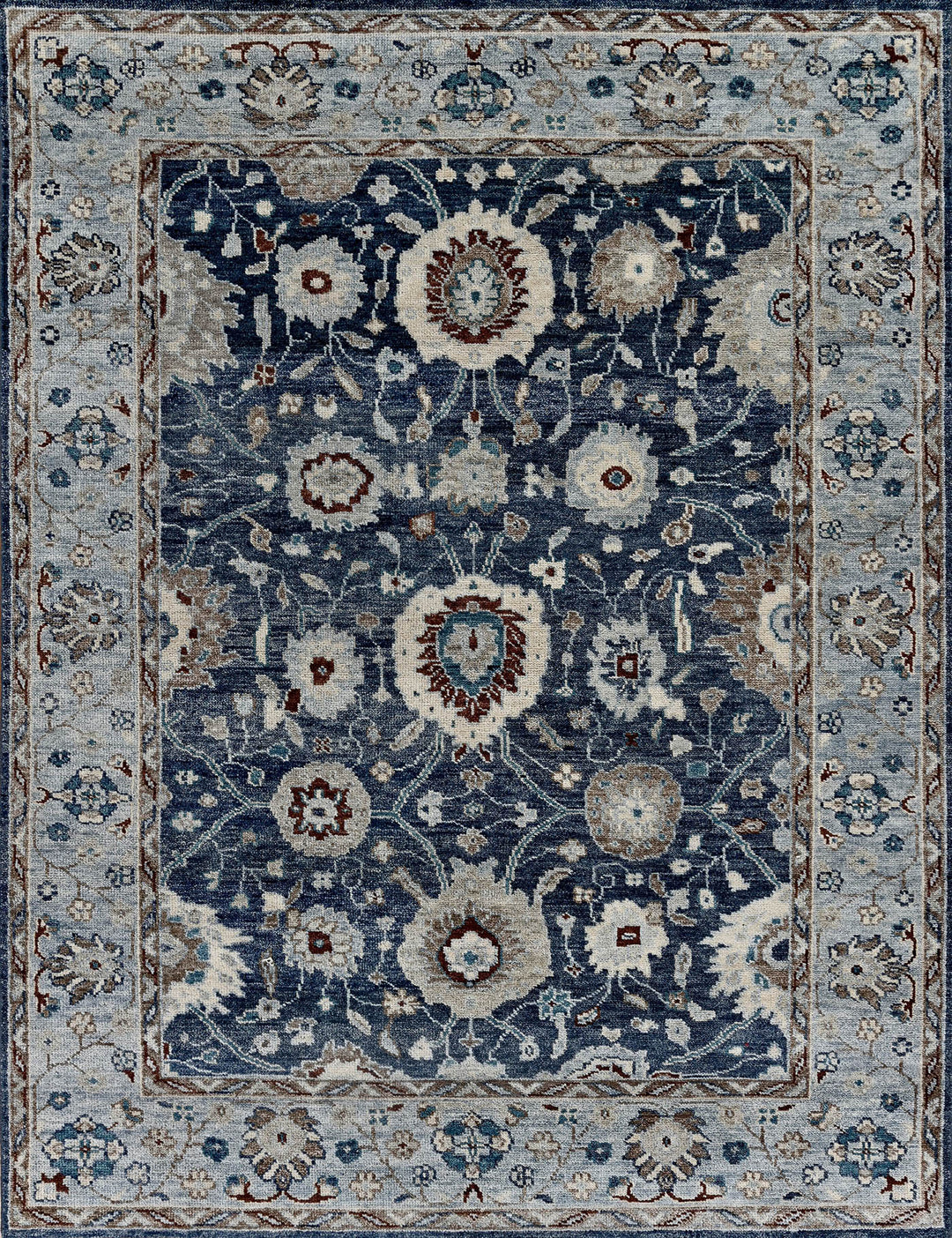 Traditional Blue/Navy Wool Area Rug: Mafi Signature Canyons TB-5133 (Hand-Knotted Area Rug)