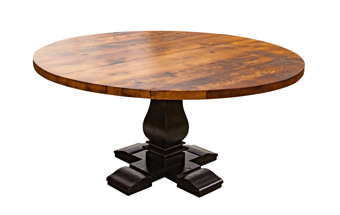 Pedestal wood dining table base