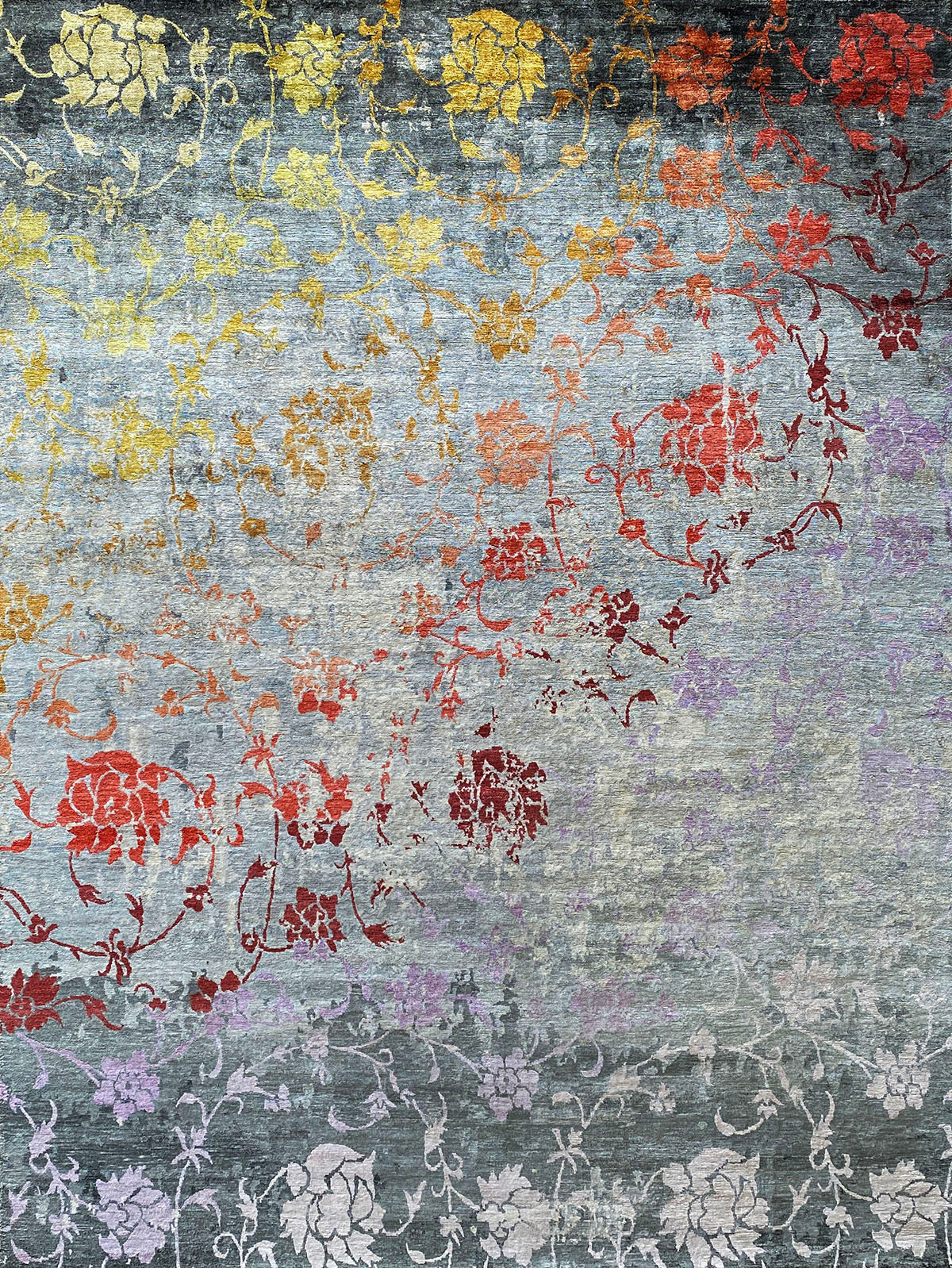 Contemporary Multi Wool Area Rug: Modern Masters Art Nouveau Variegated ...