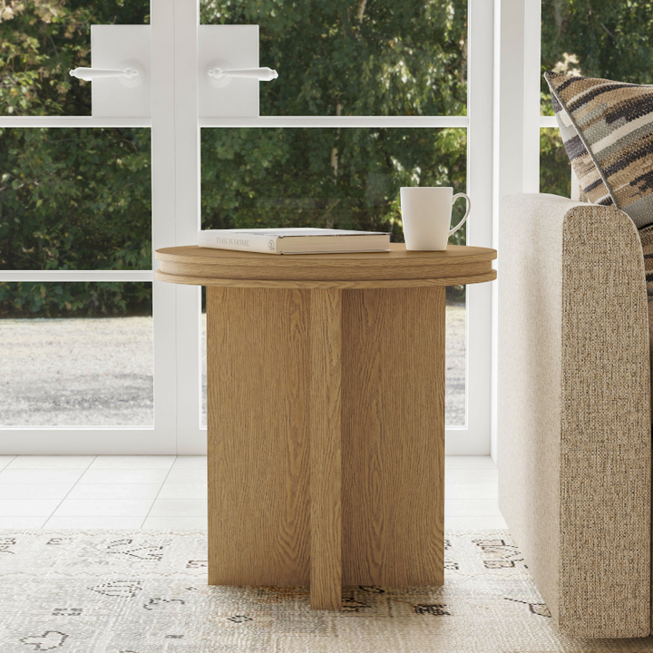 Waterfall Round End Table Living Room Flexsteel