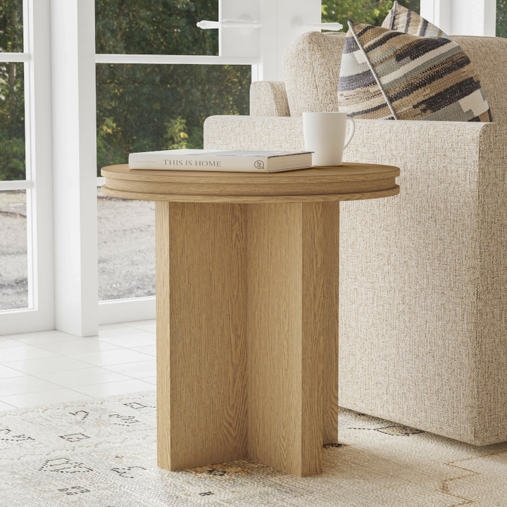 Waterfall Round End Table Living Room Flexsteel