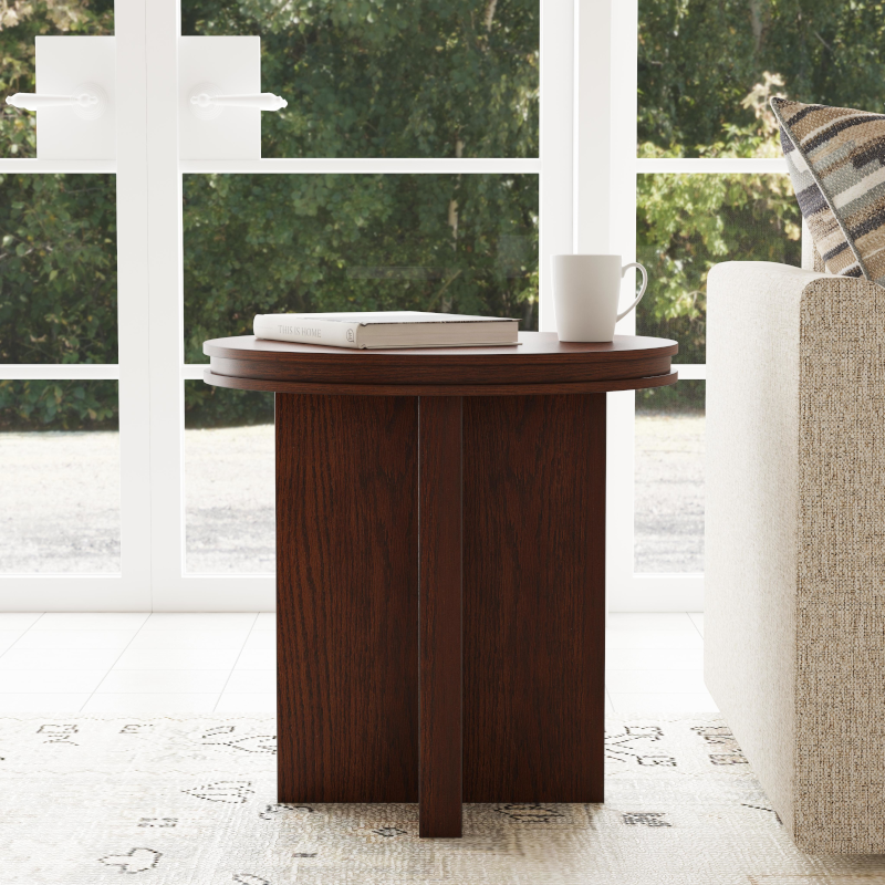 Waterfall Round End Table Living Room Flexsteel