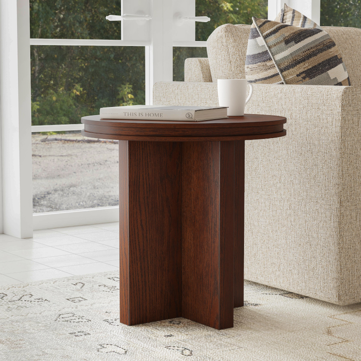 Waterfall Round End Table Living Room Flexsteel