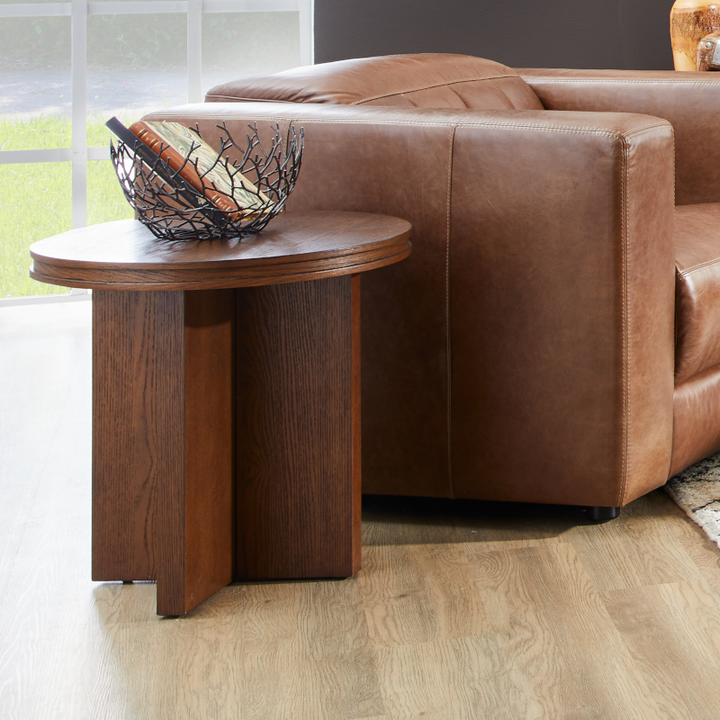 Waterfall Round End Table Living Room Flexsteel