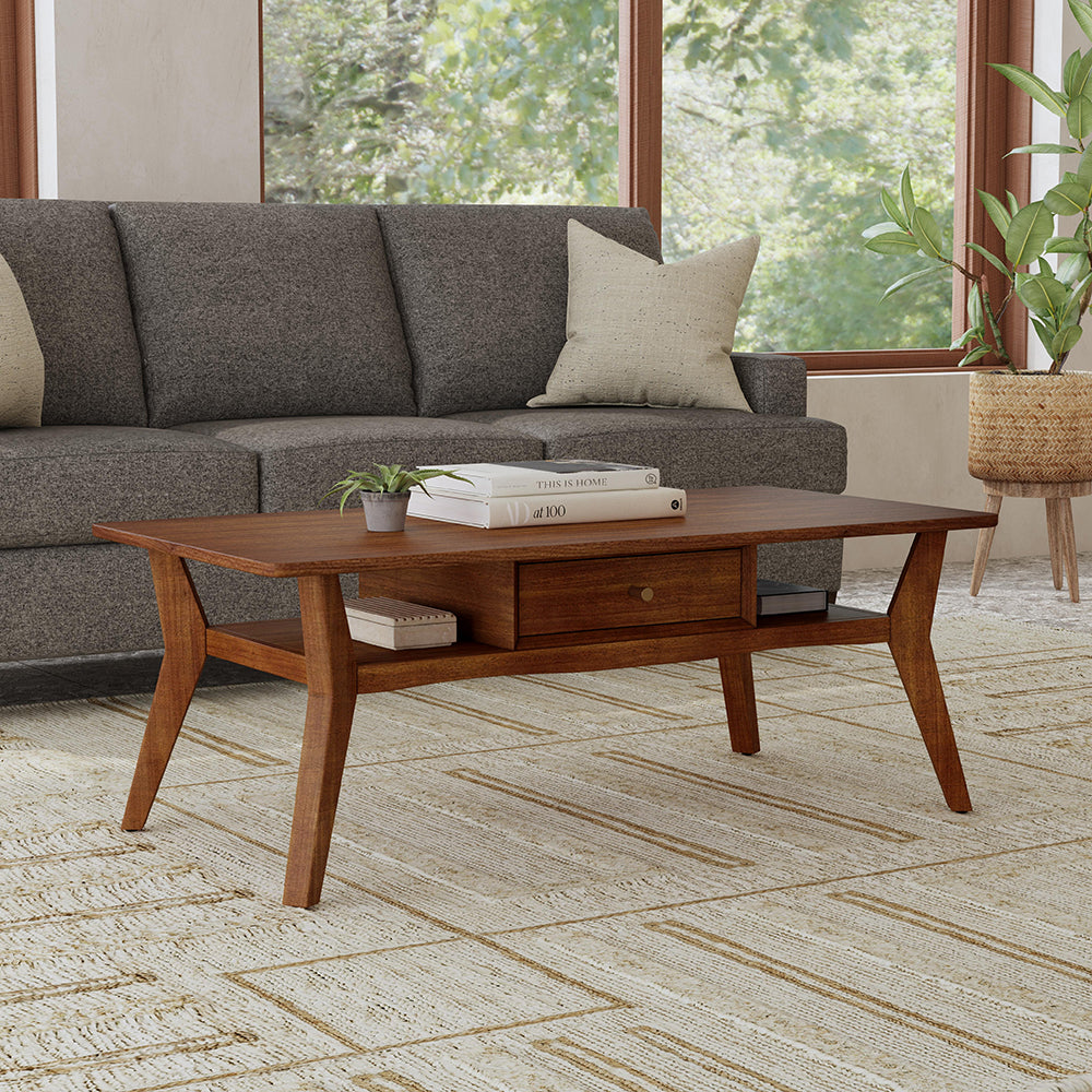 Ludwig Rectangular Coffee Table with Drawer Living Room Flexsteel