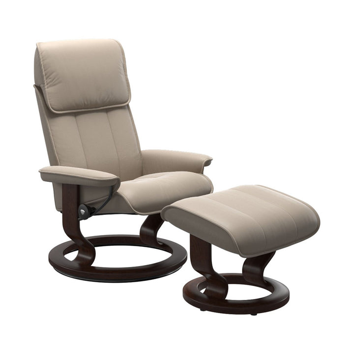 Stressless Admiral Classic Chair & Ottoman Living Room Ekornes Large Paloma Mushroom Brown