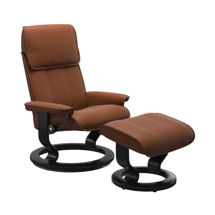 Stressless Admiral Classic Chair & Ottoman Living Room Ekornes Large Paloma New Cognac Black