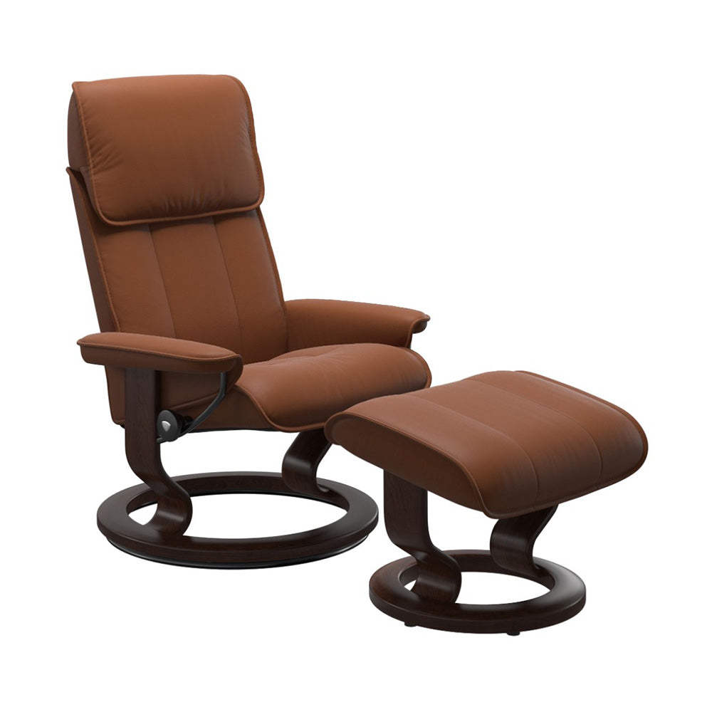 Stressless Admiral Classic Chair & Ottoman Living Room Ekornes Large Paloma New Cognac Brown