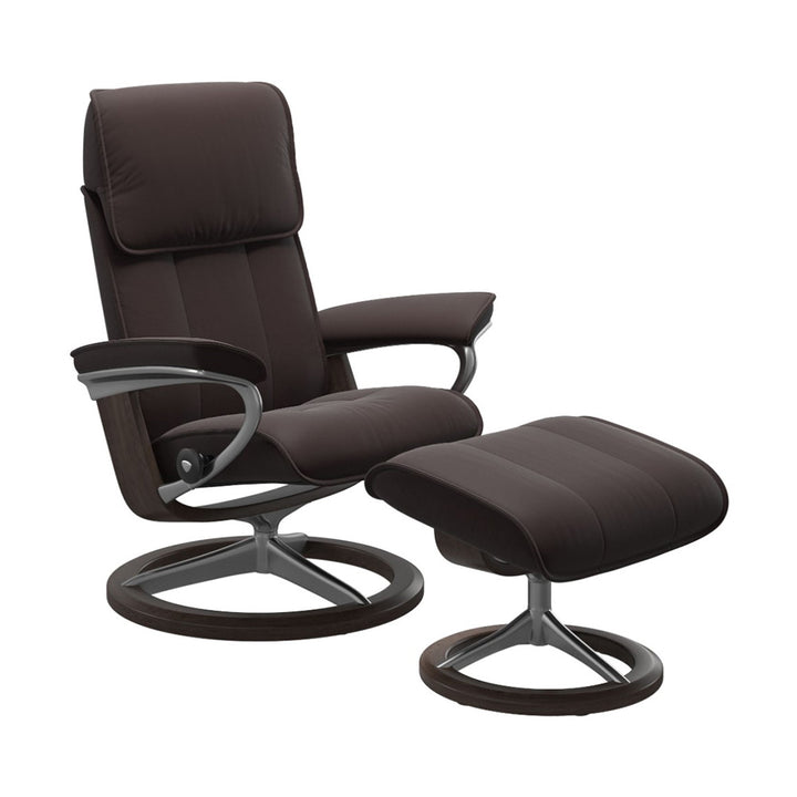 Stressless Admiral Signature Chair & Ottoman Living Room Ekornes Large Paloma Chocolate Wenge