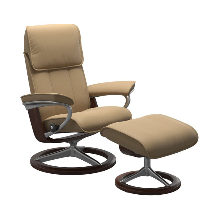 Stressless Admiral Signature Chair & Ottoman Living Room Ekornes Large Paloma Sand Brown