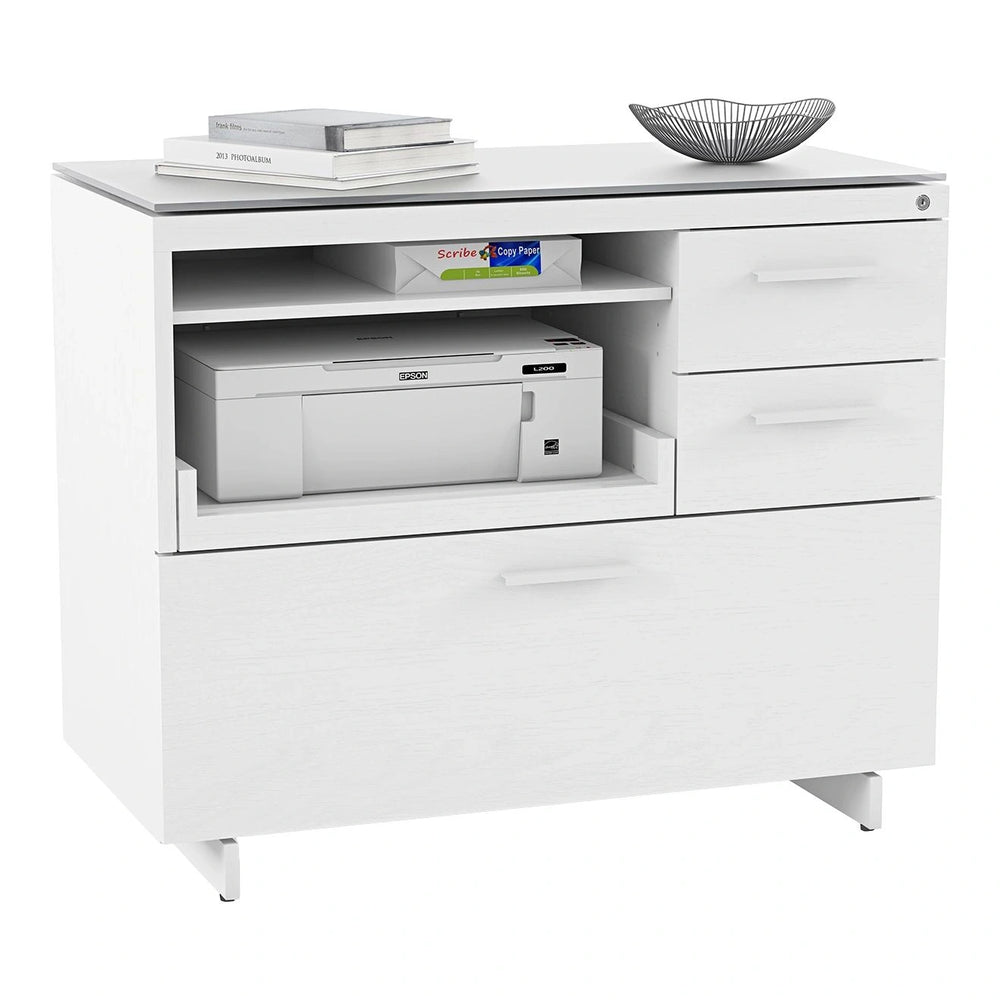 Centro 6417 Multifunction Cabinet Home Office BDI Satin White