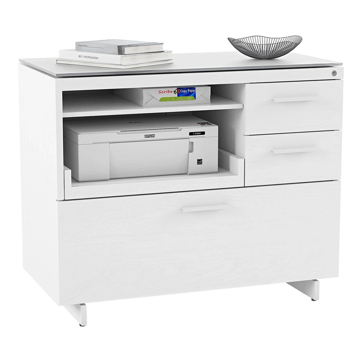 Centro 6417 Multifunction Cabinet Home Office BDI Satin White