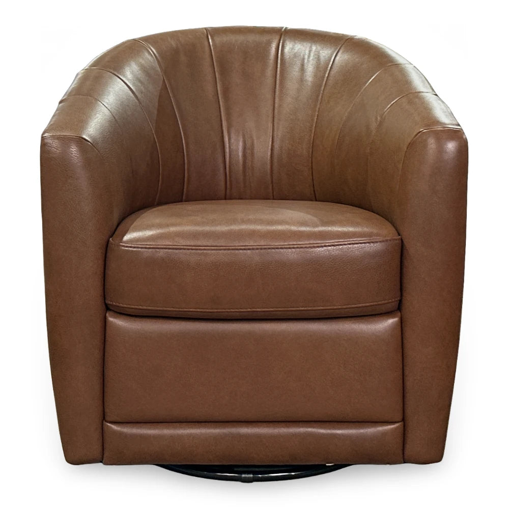 Giada Swivel Chair Living Room Natuzzi #Oregon Cognac Leather