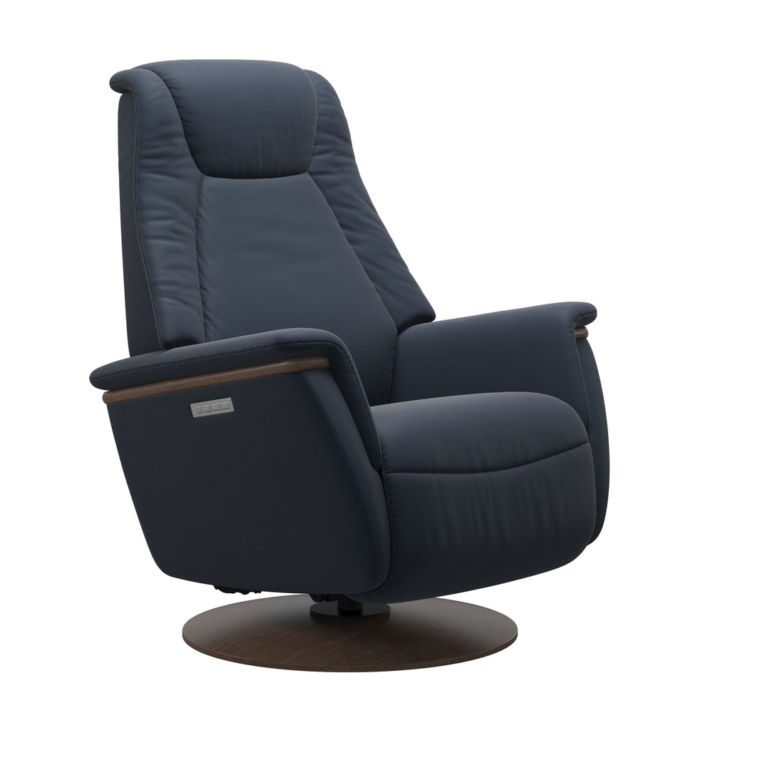 Stressless Max Power Recliner Living Room Ekornes Small Paloma Oxford Blue