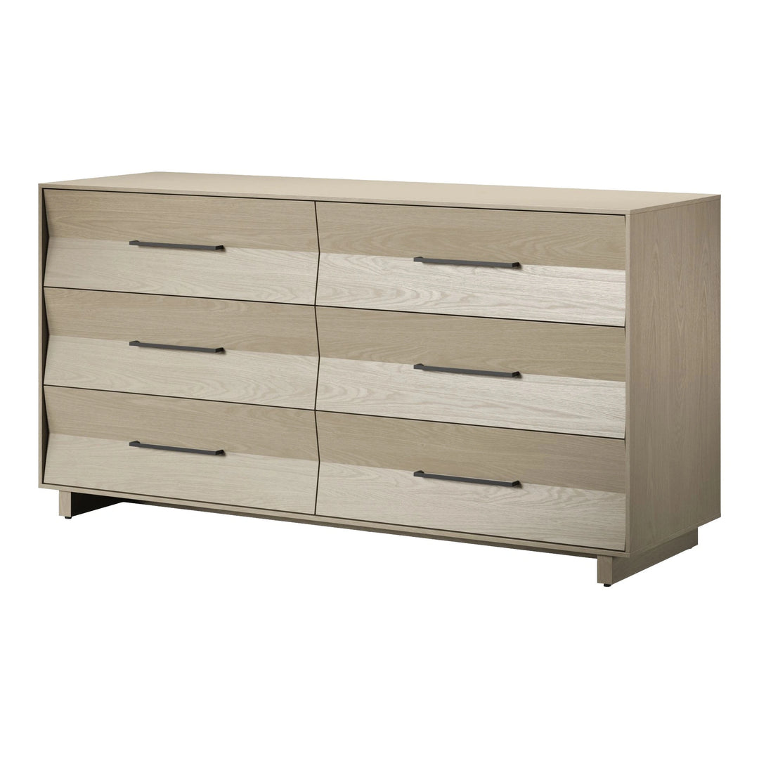 KAVA Bedroom 9686 6-Drawer Dresser Bedroom BDI Washed Oak