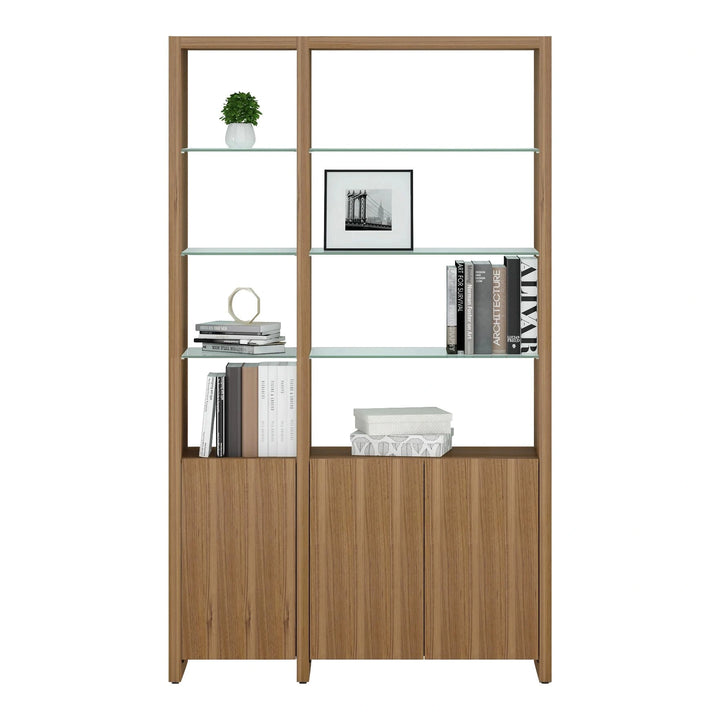 Linea 580012 2-Shelf System | 50" Wide BDI Natural Walnut