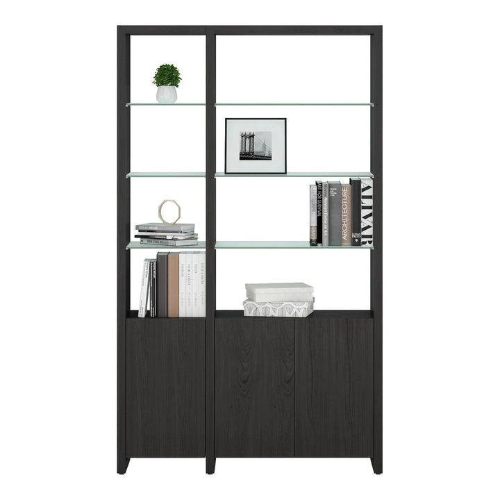 Linea 580012 2-Shelf System | 50" Wide BDI Charcoal Stained Ash