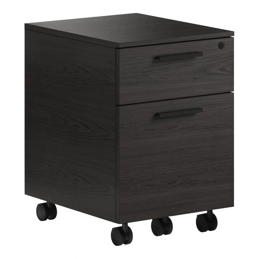 Linea 6227 Mobile File Pedestal Home Office BDI Charcoal Stained Ash