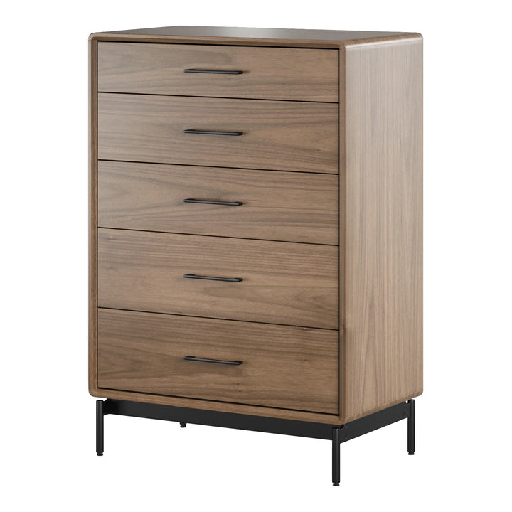 LINQ Bedroom 9185 5-Drawer Chest Bedroom BDI Natural Walnut