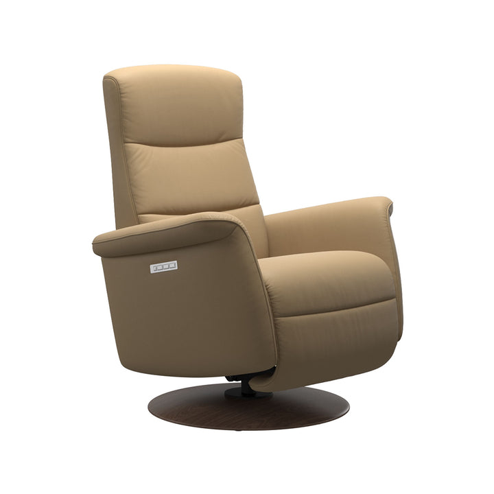Stressless Mike Recliner with Wood Base Living Room Ekornes Small Paloma Sand 