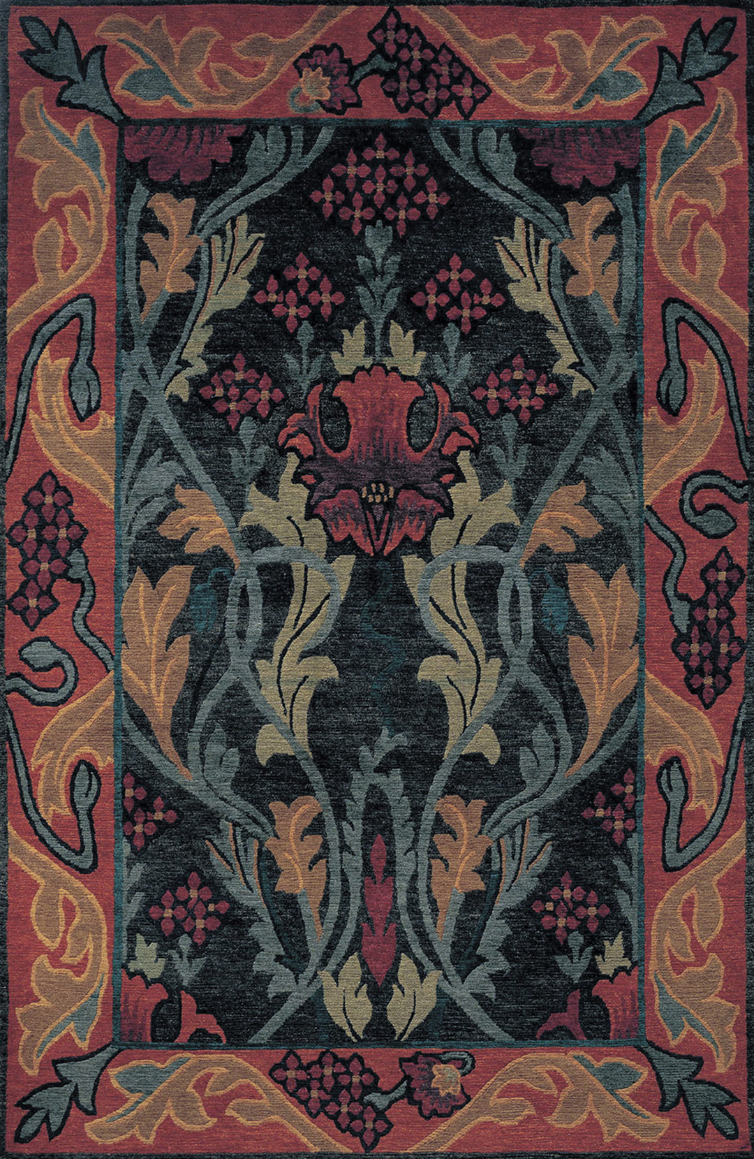 Stickley | English Garden | RU-1010: Black Area Rug Area Rug Stickley