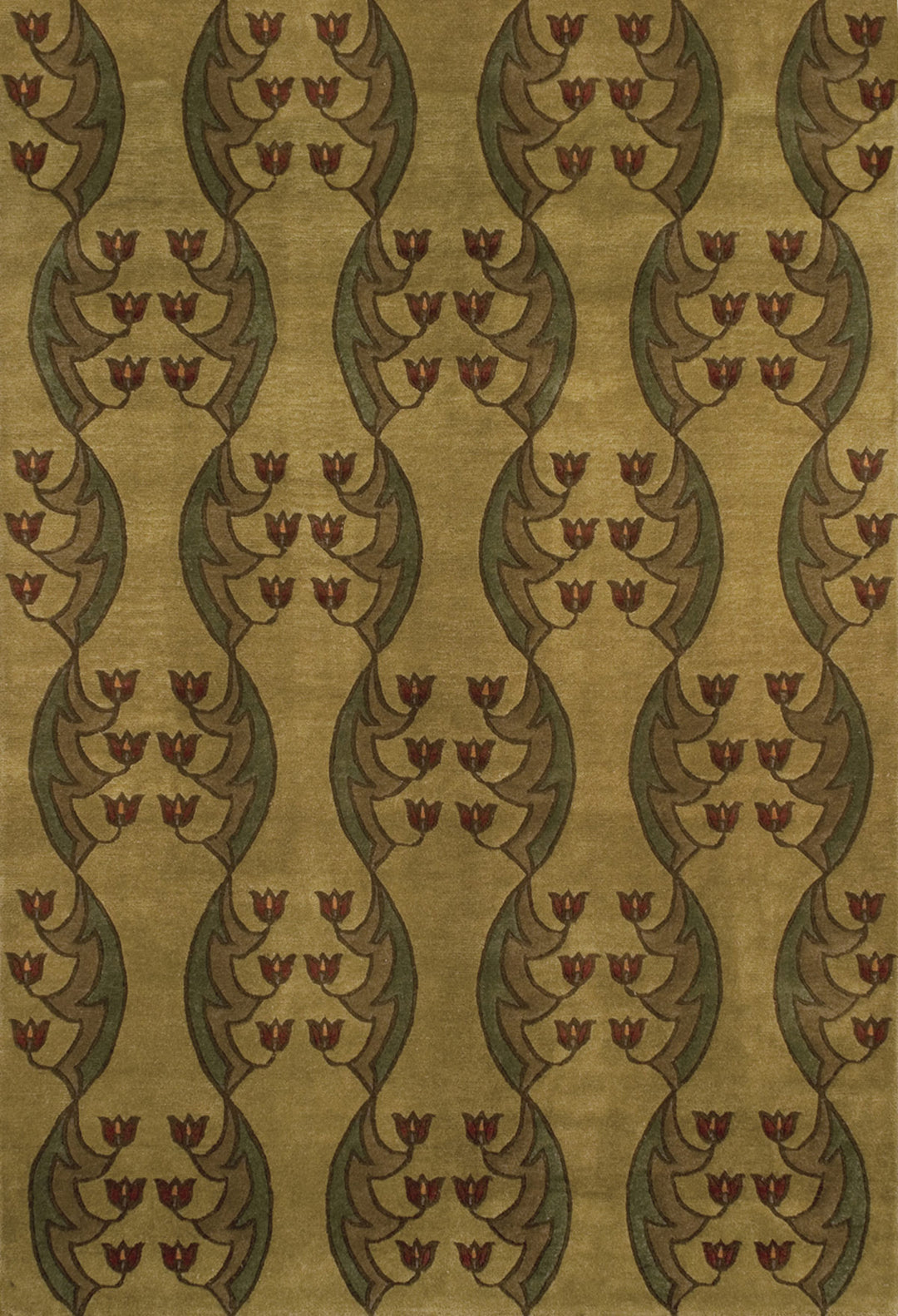 Stickley Round Rug Stickley Light Tulip Fest RU-1030 (Yellow/Gold Transitional Hand ...