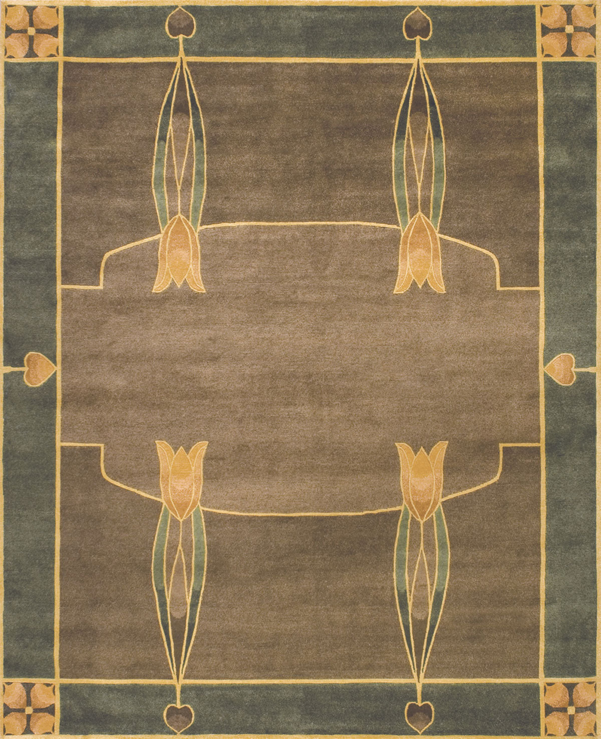 Stickley Round Rug Stickley Monterey RU-1400 (Brown Modern/Bohemian Hand-Knotted Wool Area ...