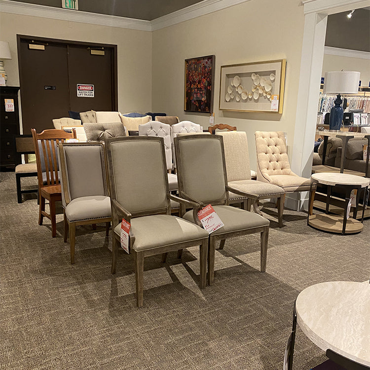 Seldens Sleep Gallery Remodel Clearance Sale room with various dining chairs