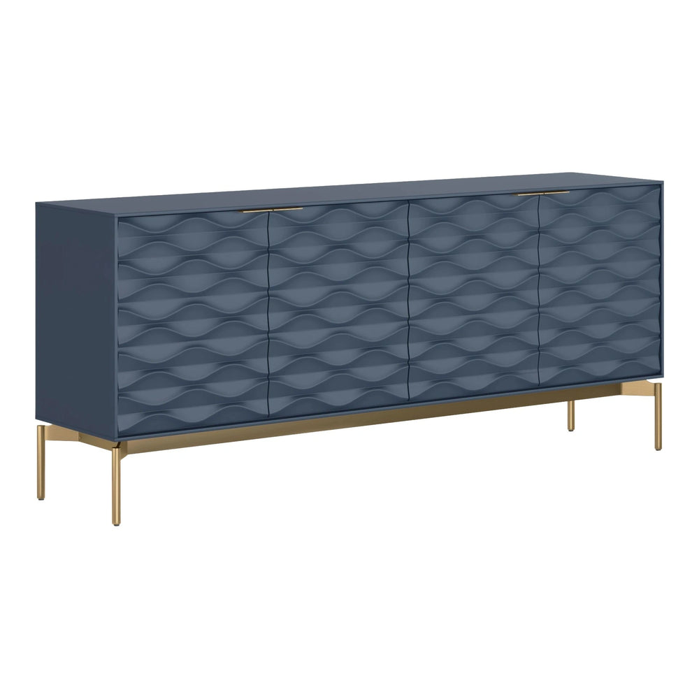Ripple 7629 Storage Credenza BDI Ocean Brushed Brass