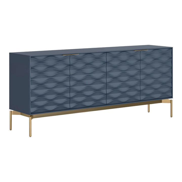 Ripple 7629 Storage Credenza BDI Ocean Brushed Brass