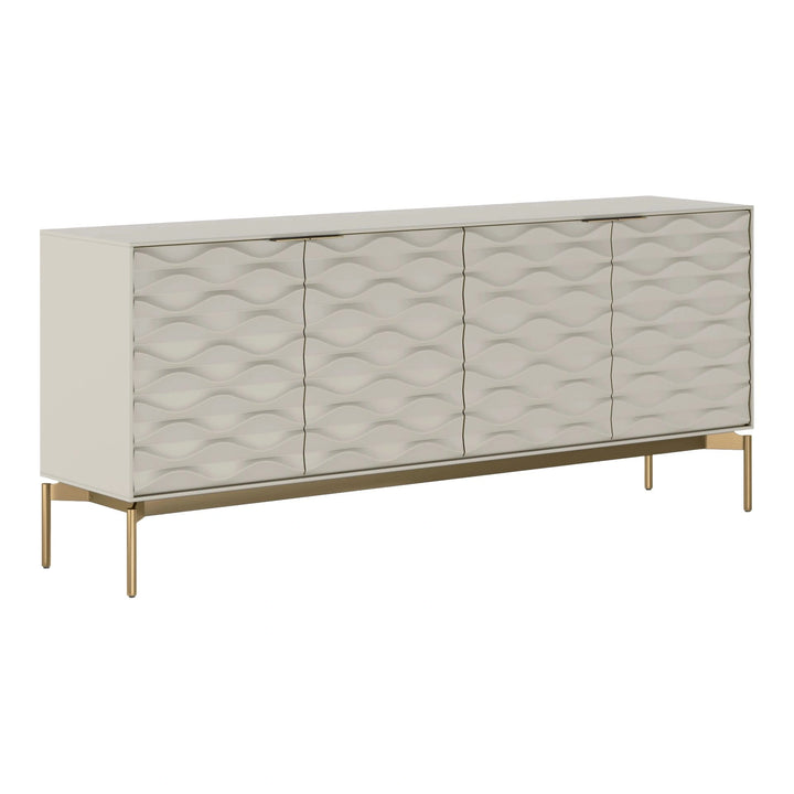 Ripple 7629 Storage Credenza BDI Stone Brushed Brass