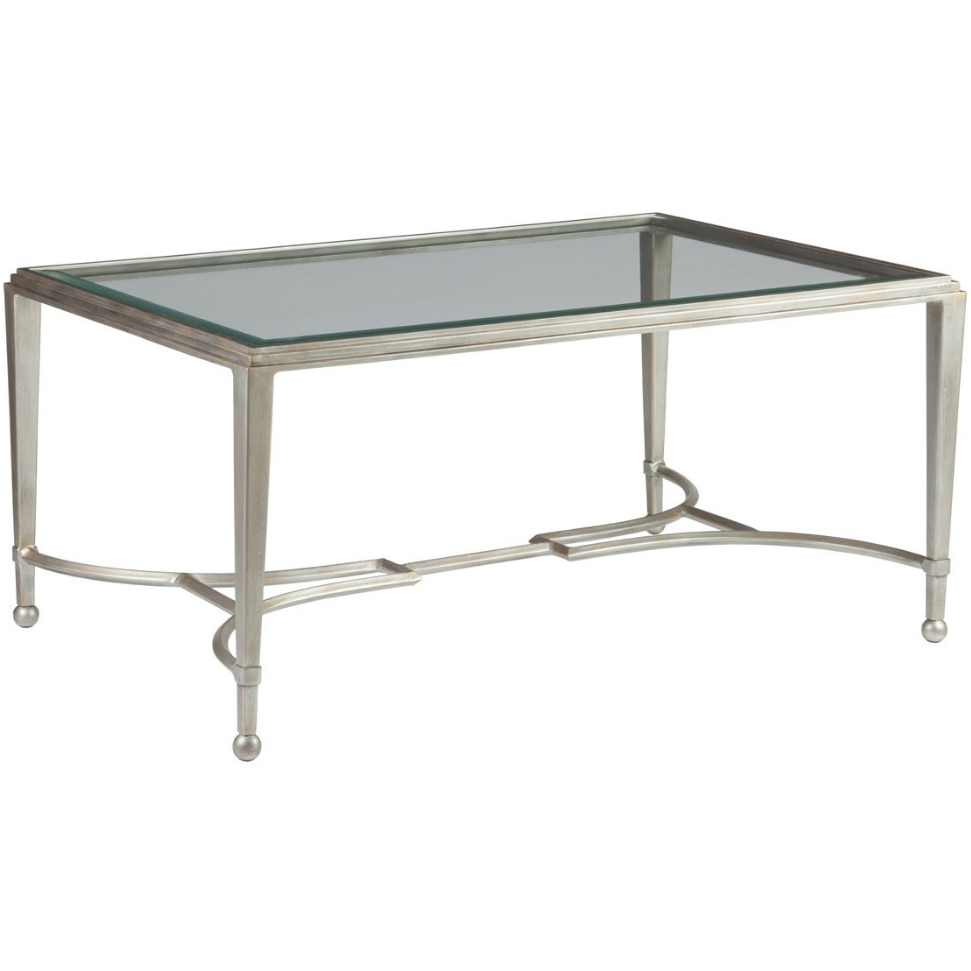 Metal Designs Sangiovese Small Rectangular Cocktail Table Living Room Artistica Home Argento Antique Silver