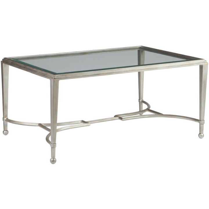 Metal Designs Sangiovese Small Rectangular Cocktail Table Living Room Artistica Home Argento Antique Silver