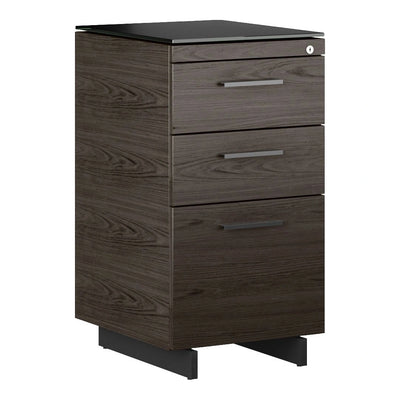 Sequel 20 6114 3-Drawer File Cabinet Home Office BDI Charcoal Stained Ash Black
