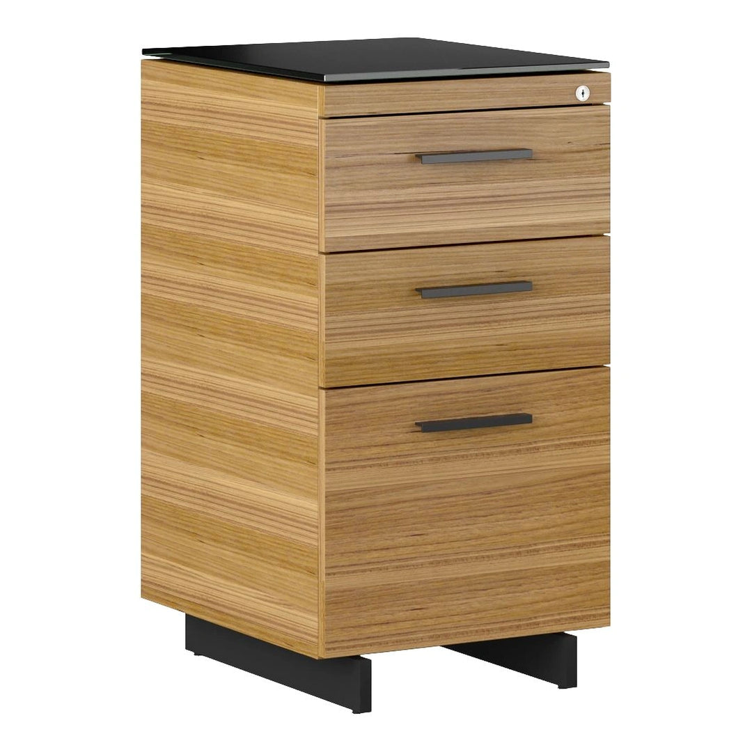 Sequel 20 6114 3-Drawer File Cabinet Home Office BDI Natural Walnut Black