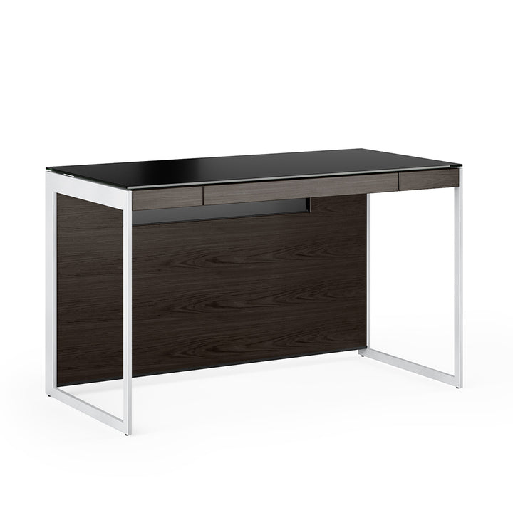 Sequel 20 6103 Compact Desk Home Office BDI Charcoal Stained Ash Nickel