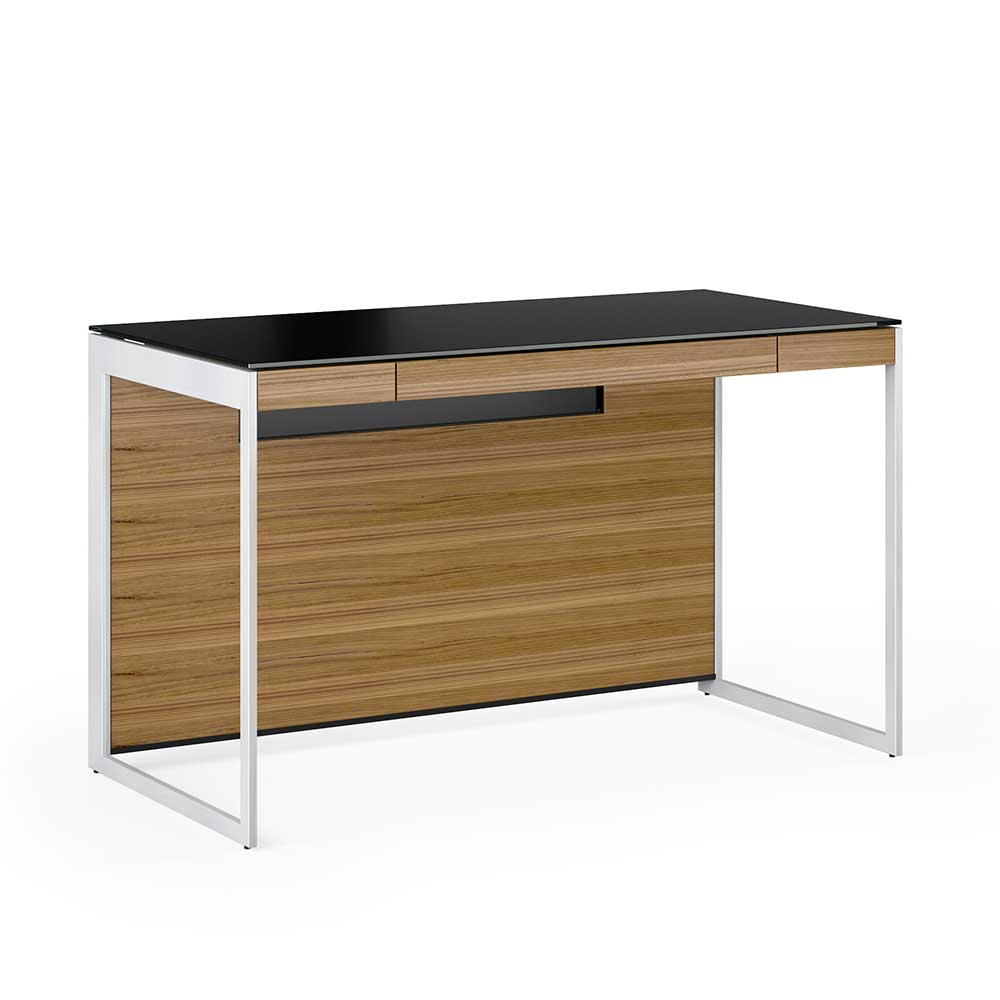 Sequel 20 6103 Compact Desk Home Office BDI Natural Walnut Nickel