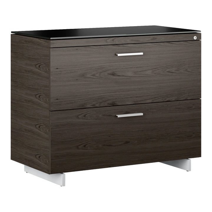 Sequel 20 6116 Lateral File Cabinet Home Office BDI Charcoal Stained Ash Nickel