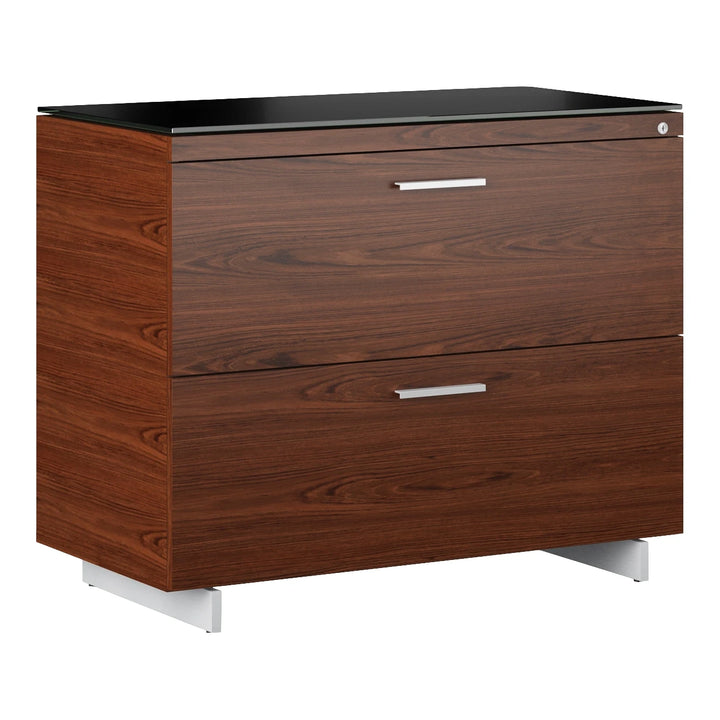 Sequel 20 6116 Lateral File Cabinet Home Office BDI Chocolate Stained Walnut Nickel