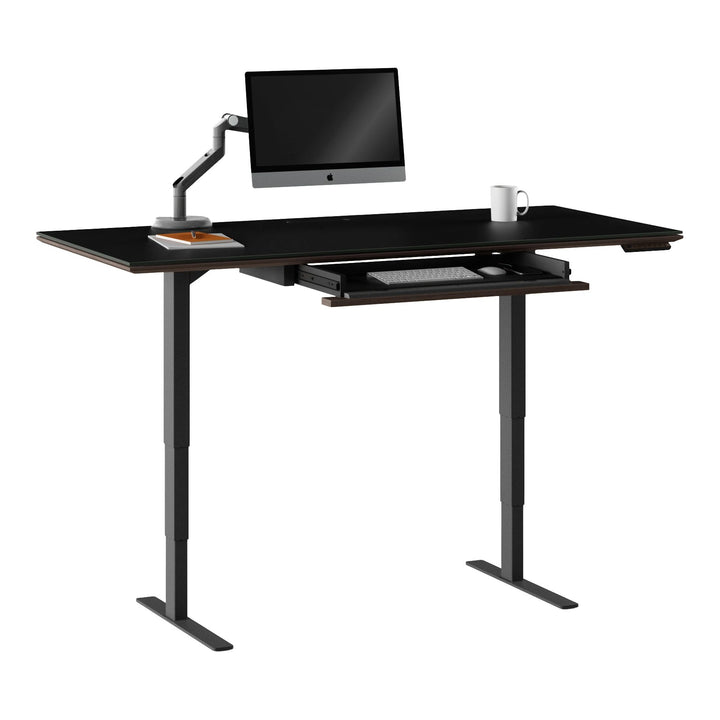 Sequel 20 6152 Sit+Stand Desk | 66"x30" Home Office BDI Charcoal Stained Ash