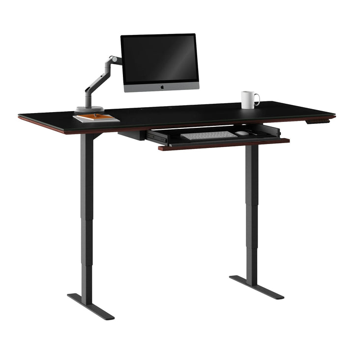 Sequel 20 6152 Sit+Stand Desk | 66"x30" Home Office BDI Chocolate Stained Walnut