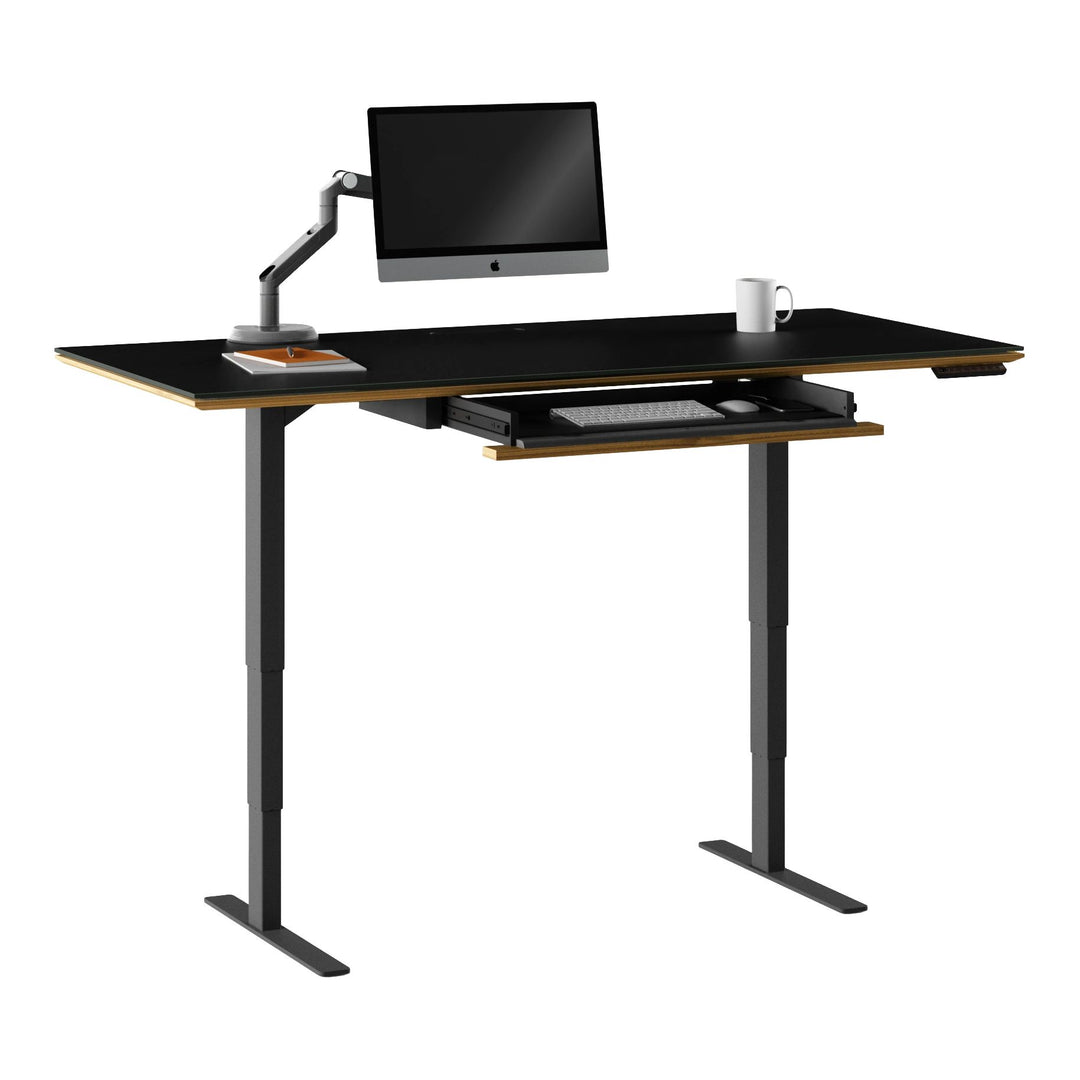 Sequel 20 6152 Sit+Stand Desk | 66"x30" Home Office BDI Natural Walnut