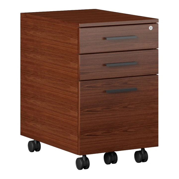 Sequel 20 6107 Mobile File Cabinet Home Office BDI Chocolate Stained Walnut Black