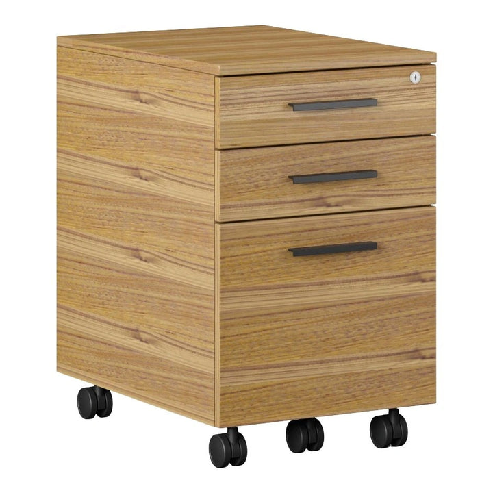 Sequel 20 6107 Mobile File Cabinet Home Office BDI Natural Walnut Black