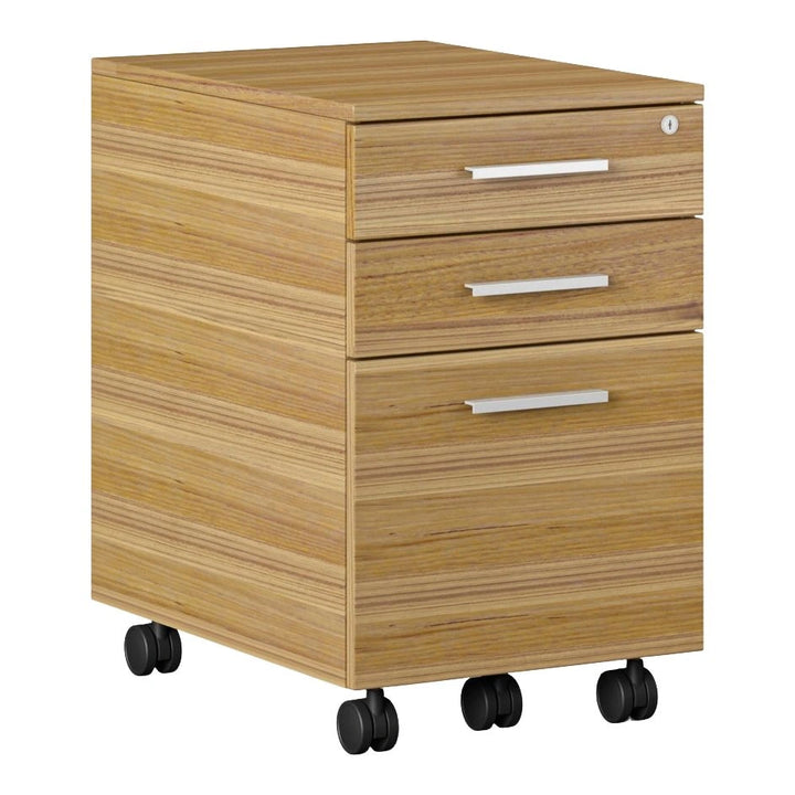 Sequel 20 6107 Mobile File Cabinet Home Office BDI Natural Walnut Nickel