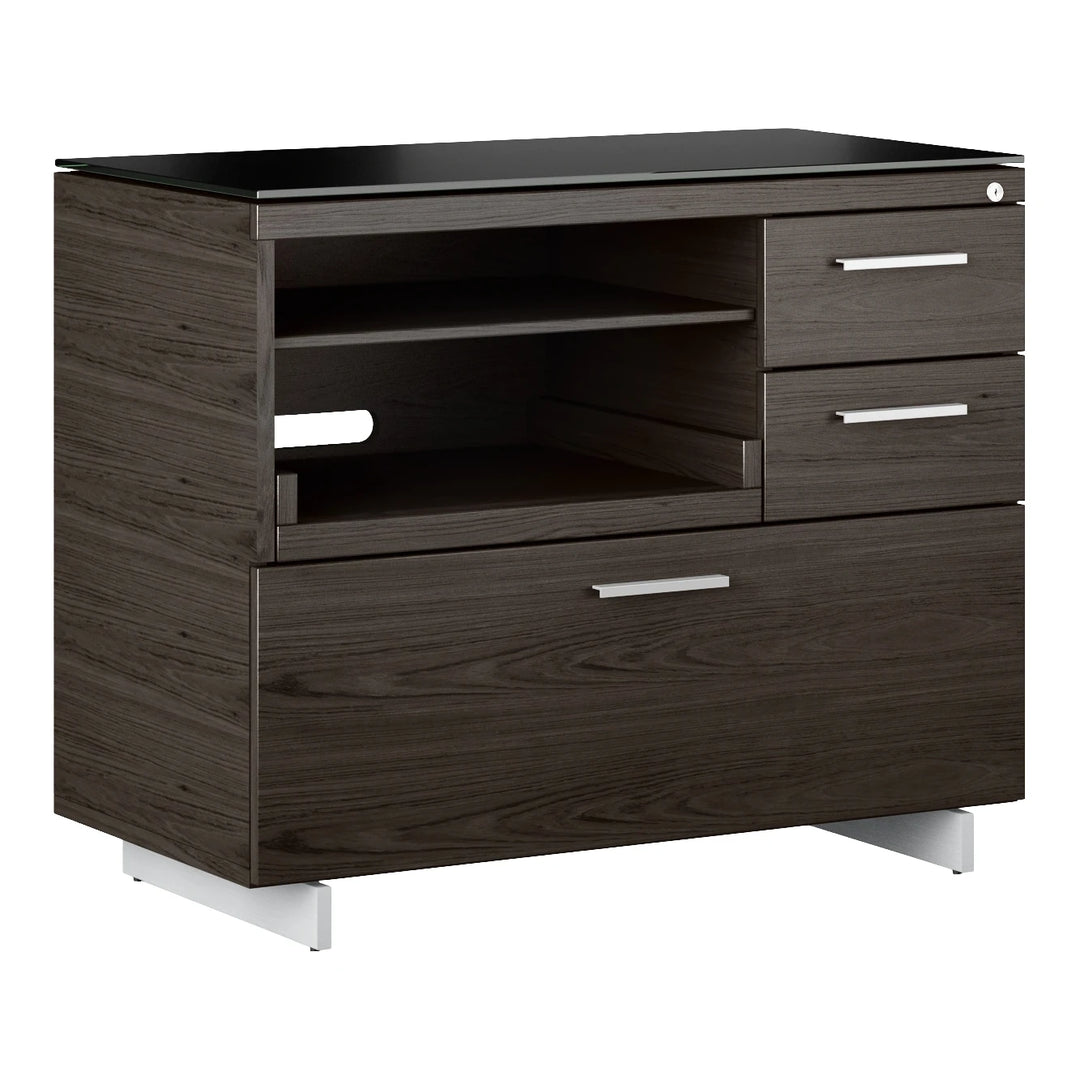 Sequel 20 6117 Multifunction Cabinet Home Office BDI Charcoal Stained Ash Nickel