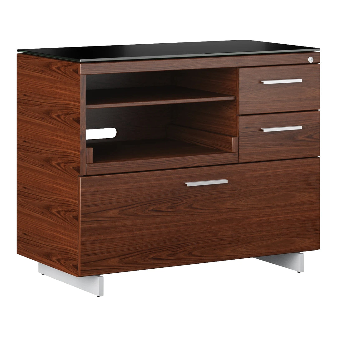 Sequel 20 6117 Multifunction Cabinet Home Office BDI Chocolate Stained Walnut Nickel