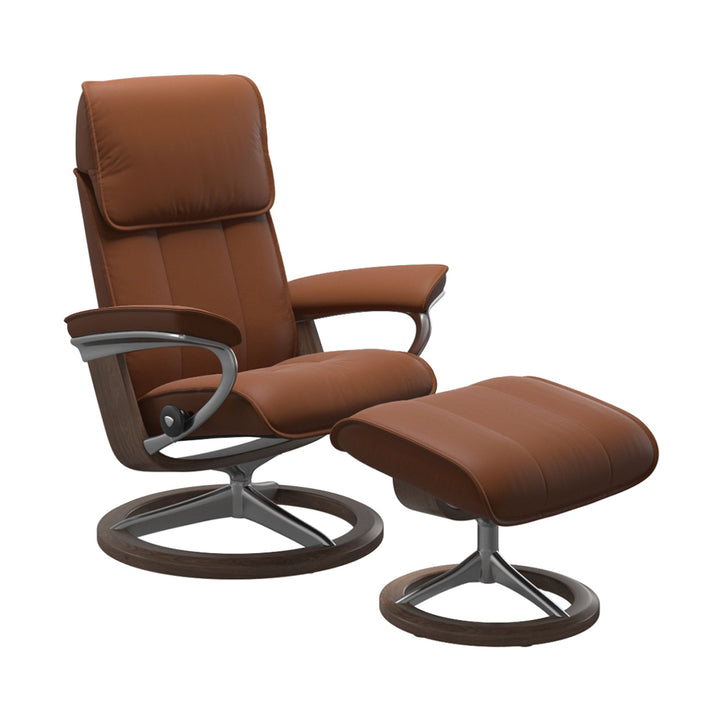 Stressless Admiral Signature Chair & Ottoman Living Room Ekornes Large Paloma New Cognac Walnut