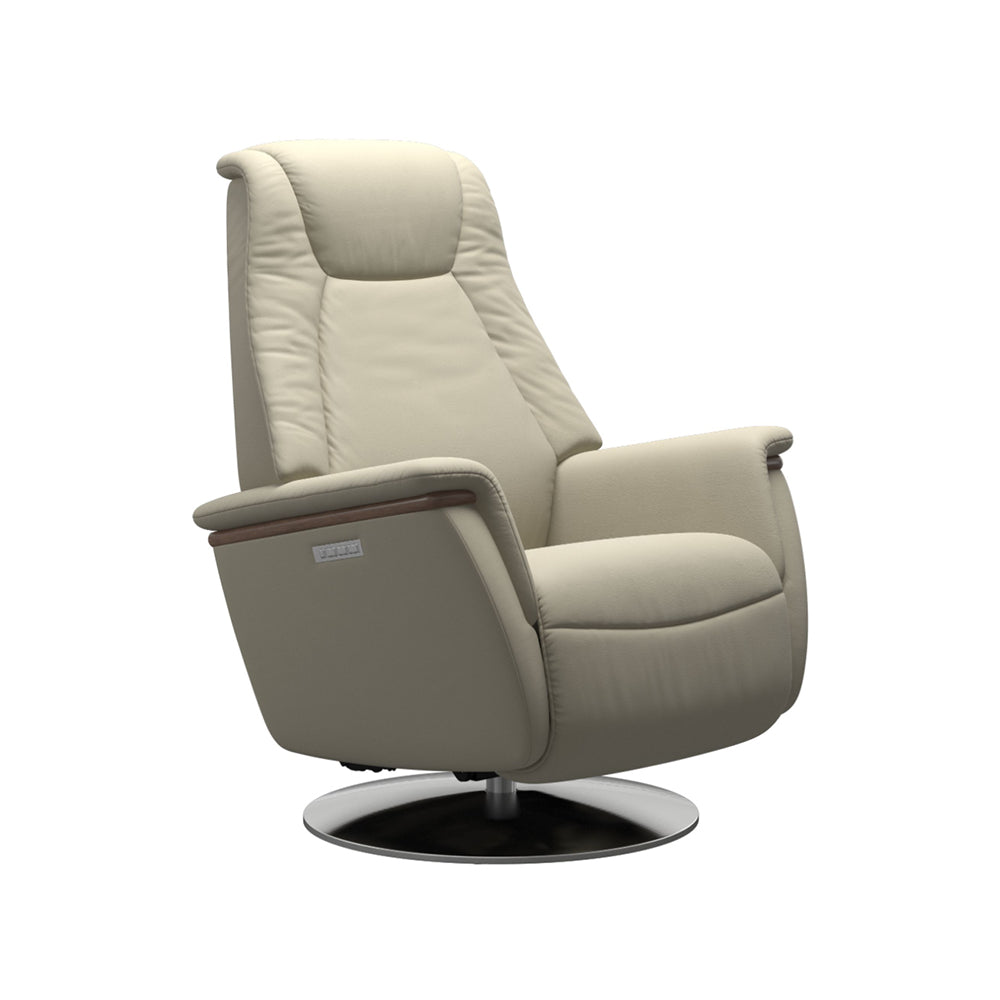 Stressless Max Power Recliner, Steel Base Living Room Ekornes Large Paloma Light Grey Walnut