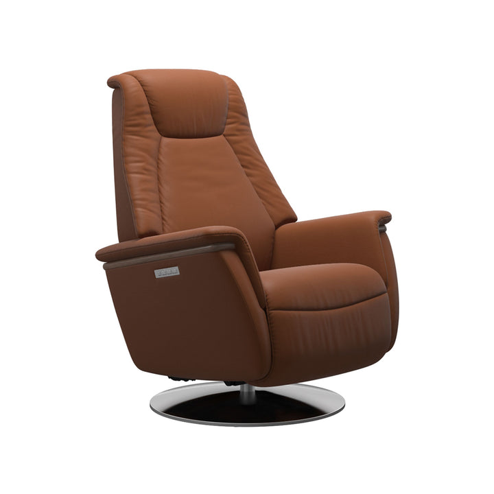 Stressless Max Power Recliner, Steel Base Living Room Ekornes Large Paloma New Cognac Walnut